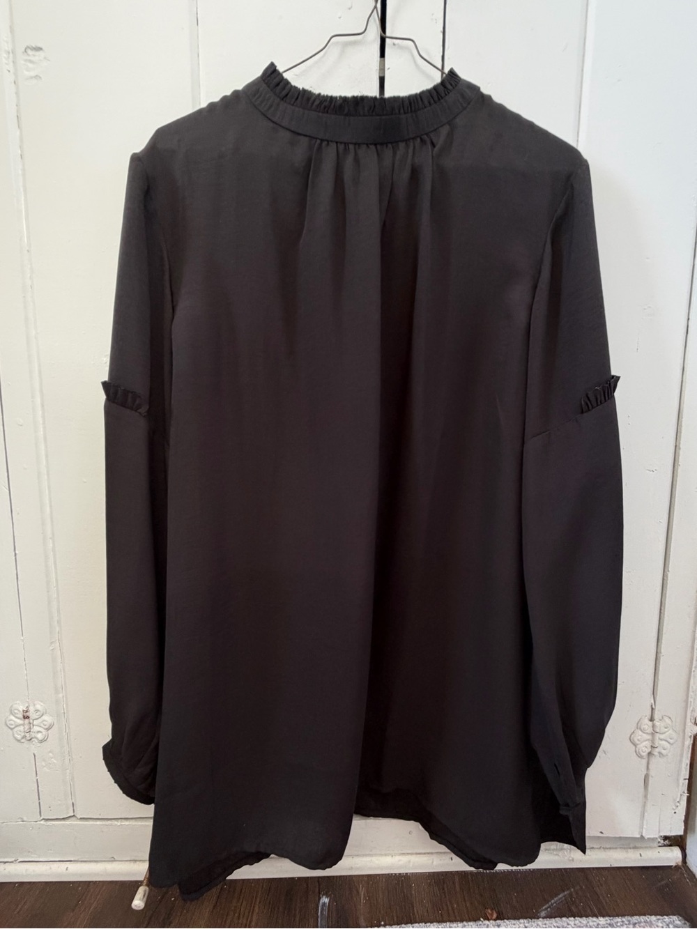 Rungolee Brooklyn Full Sleeve Blouse Black Tunic Size XL